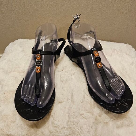 Coach Piccadilly Black Sandals Size 7 - Picture 1 of 6